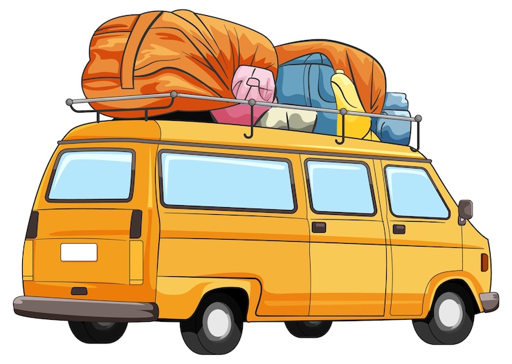 Vecteur gratuit voiture de voyage isolé sur fond blanc