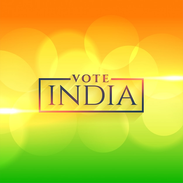 Vecteur gratuit vote inde fond avec les couleurs du drapeau indien