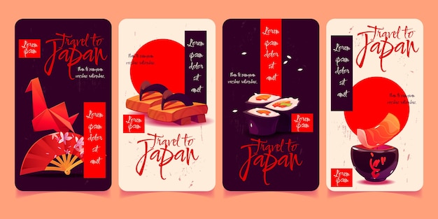 Voyage De Dessin Animé Au Japon Histoires Instagram