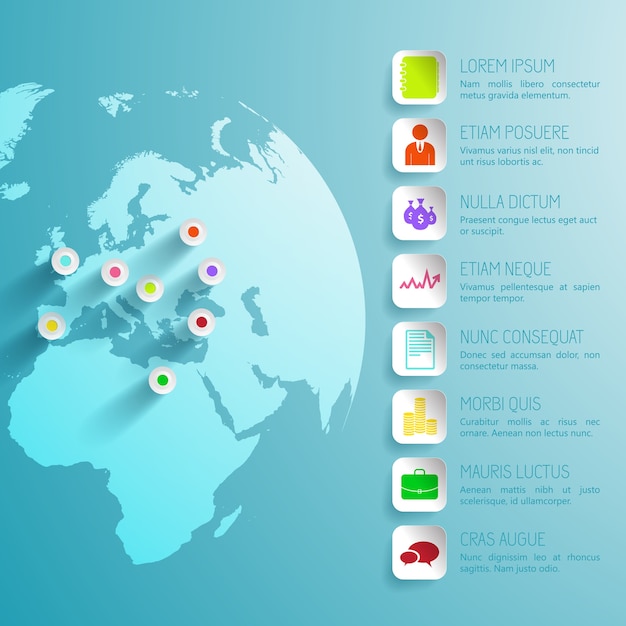 Voyage Infographie Abstraite Avec Des Icônes Colorées