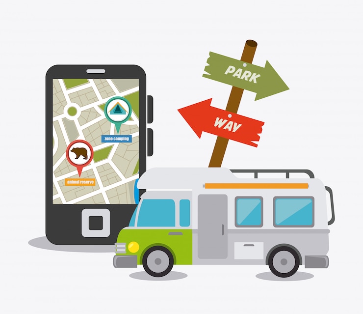 Vecteur gratuit voyages et vacances en camping.