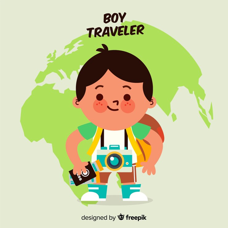 Vecteur gratuit voyageur garçon