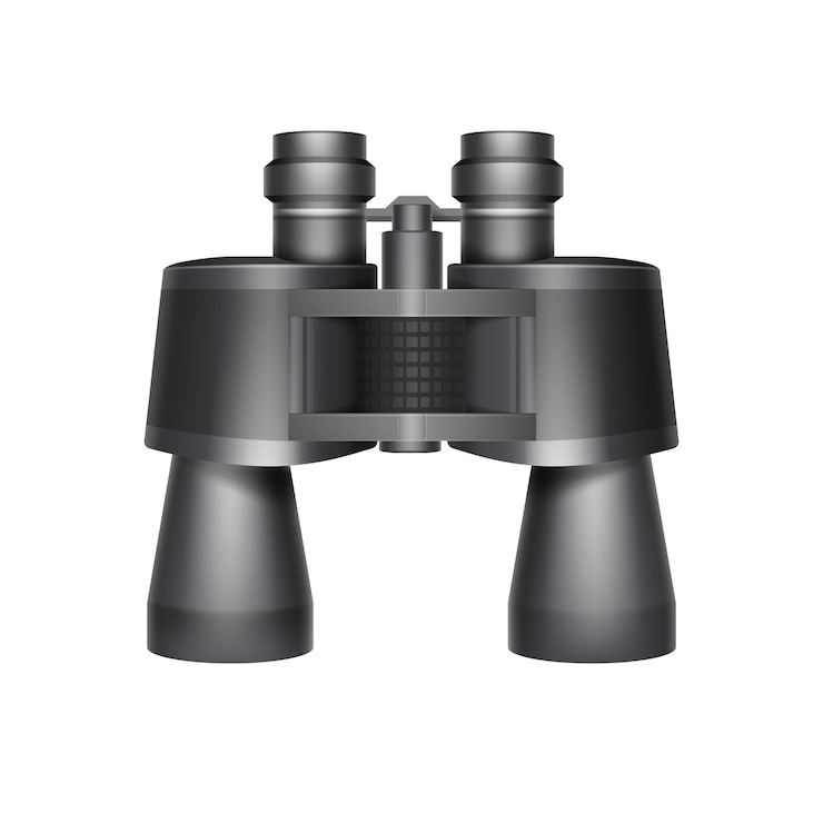 Vecteur gratuit vue de dessus de jumelles de voyage noir vector isolé sur fond blanc