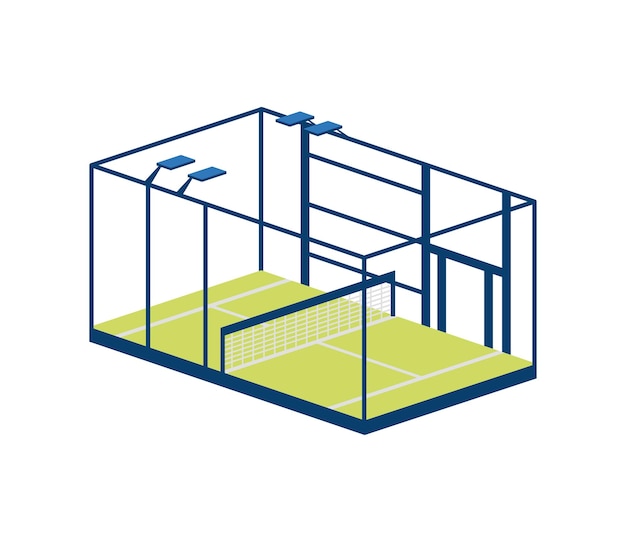 Vecteur gratuit vue du terrain de padel