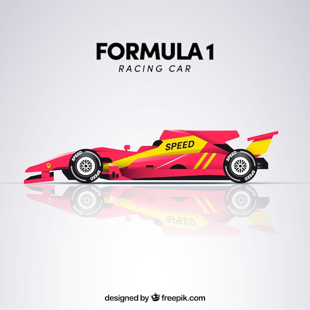 Vecteur gratuit vue latérale de la voiture de course de formule 1