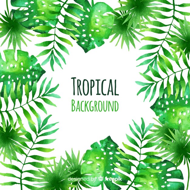 Watercolor background tropicale