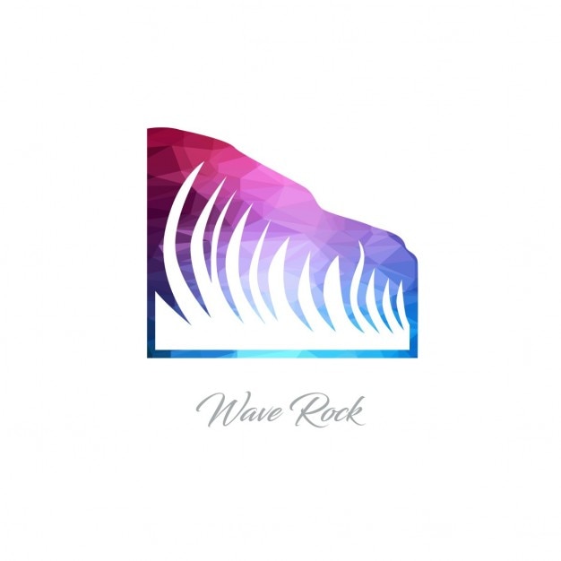 Vecteur gratuit wave rock monument polygon logo