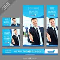 Vecteur gratuit web business banner set