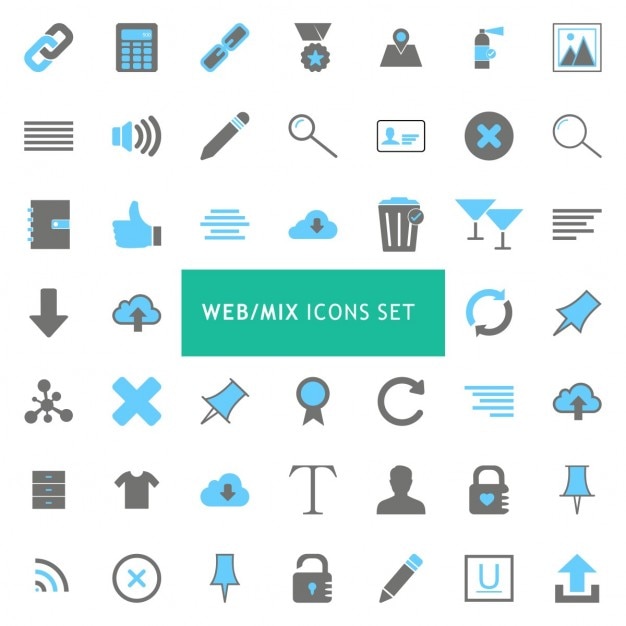 Vecteur gratuit web mix icon set