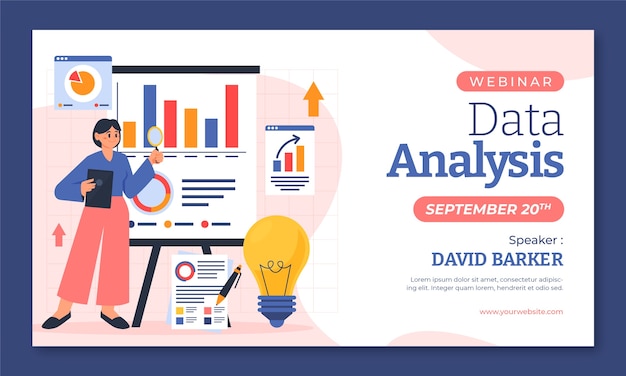 Vecteur gratuit webinaire sur l'analyse des données dessinées à la main