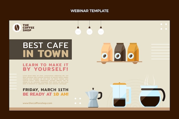 Webinaire Sur Un Café Minimaliste Au Design Plat