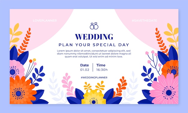 Vecteur gratuit webinaire de célébration de mariage minimal