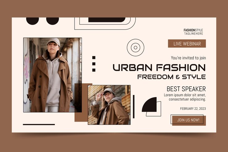 Vecteur gratuit webinaire sur la collection de mode design plat