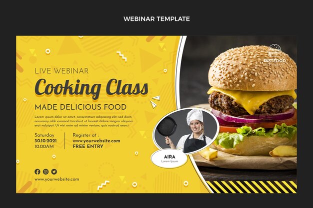 Webinaire de cours de cuisine design plat