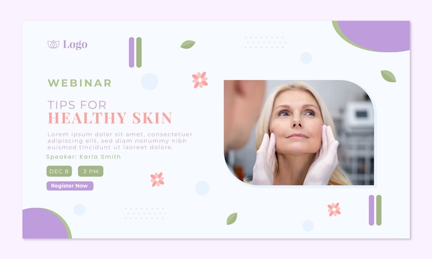 Vecteur gratuit webinaire sur la médecine esthétique au design plat