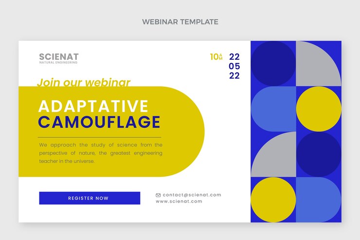 Vecteur gratuit webinaire sur la science du design plat
