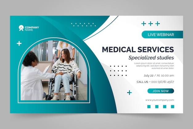 Vecteur gratuit webinaire sur les services de santé hospitaliers