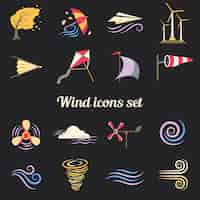 Vecteur gratuit wind flat flat icons