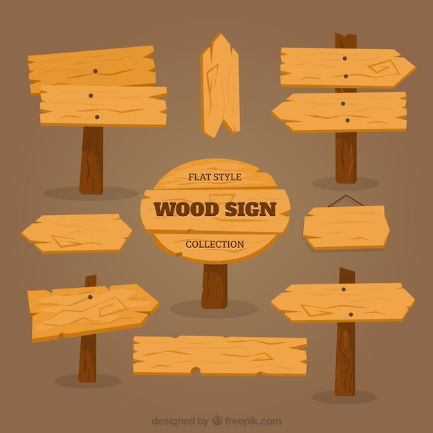 Wooden Signs Avec Des Ombres