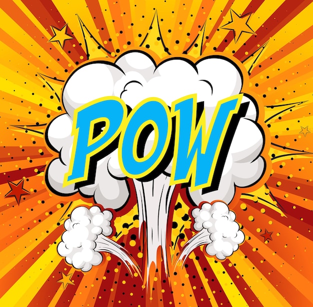 Word Pow Sur Nuage De Bande Dessinée