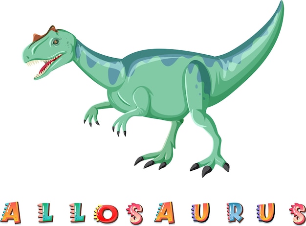 Wordcard de dinosaure pour allosaurus