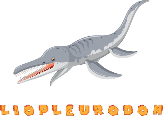 Vecteur gratuit wordcard dinosaure pour liopleurodon