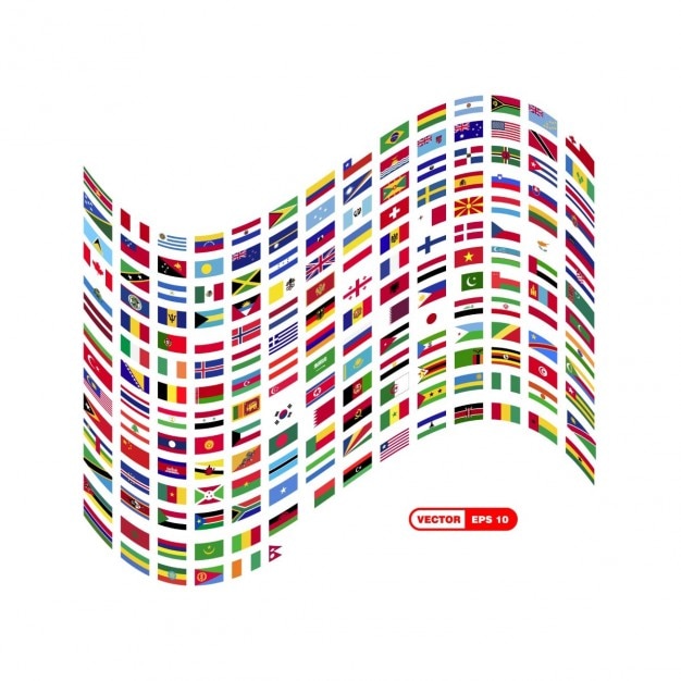 Vecteur gratuit world flag composition