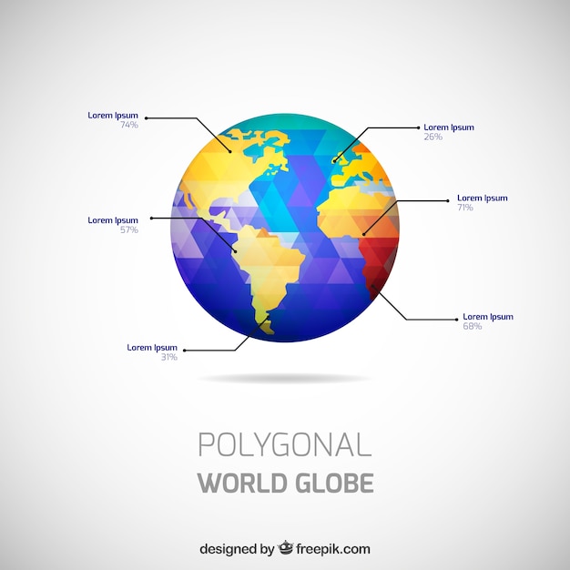 Vecteur gratuit world globe infographie