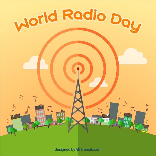 Vecteur gratuit world radio day background