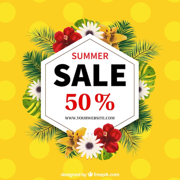 Yellow Bokeh Summer Sale Background