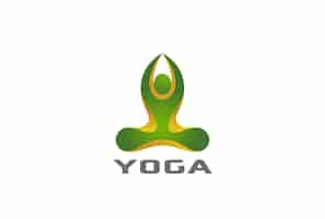 Vecteur gratuit yoga assis lotus pose logo.