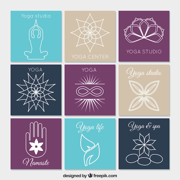 Vecteur gratuit yoga logo collection
