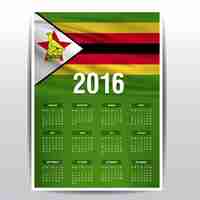 Vecteur gratuit zimbabwe calendrier 2016