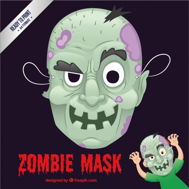 Vecteur gratuit zombie masque