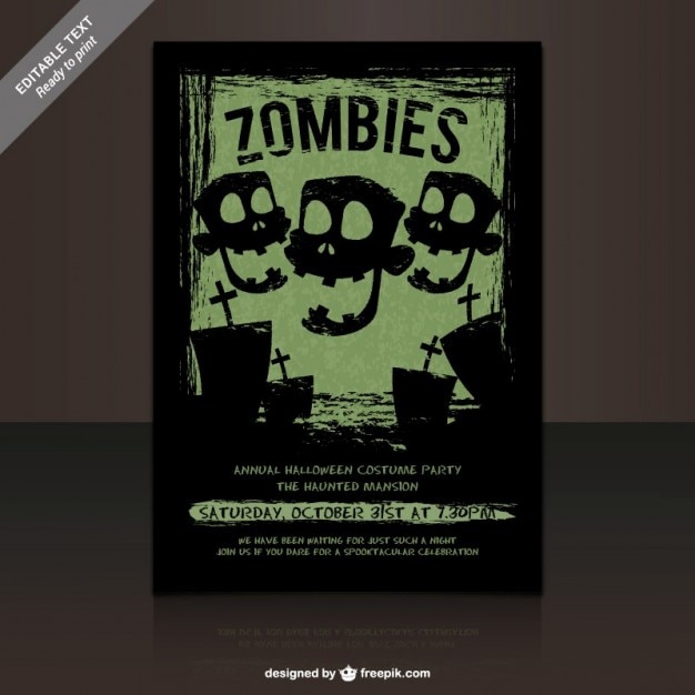 Vecteur gratuit zombies costumes d'affiches du parti