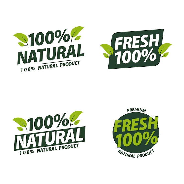 Vecteur 100 étiquettes de produits naturels et biologiques set de collection d'éco-insignes