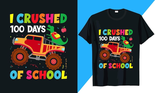 Vecteur 100 jours de vecteur de conception de tshirt scolaire