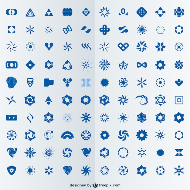 Vecteur 100 logos abstrait fixés