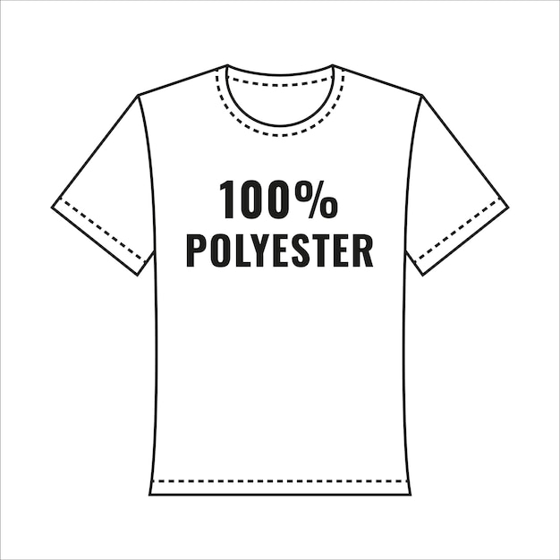 100 Polyester Tshirt Bord Pointillé Icône Image Vectorielle Sur Fond Blanc