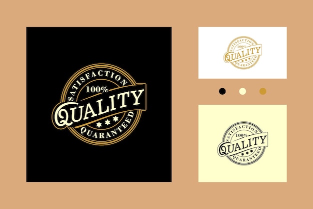 100 Satisfaction Garantie Qualité Produit Timbre Icône Logo Vector Design