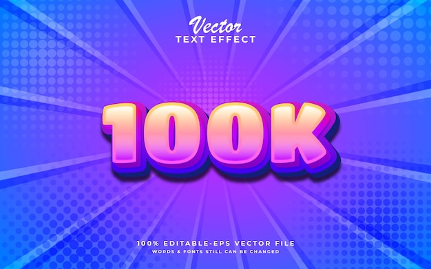 Vecteur 100k style d'effet de texte 3d modifiable