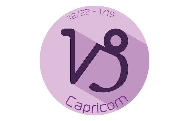 12 Constellations Violettes Icônes Vector Illustration Capricorne