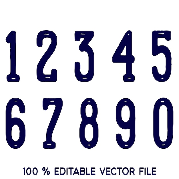 Vecteur 1234567890 numéros typographie t-shirt graphiques vecteurs