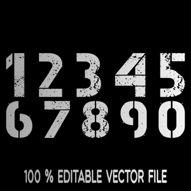 Vecteur 1234567890 numéros typographie t-shirt graphiques vecteurs