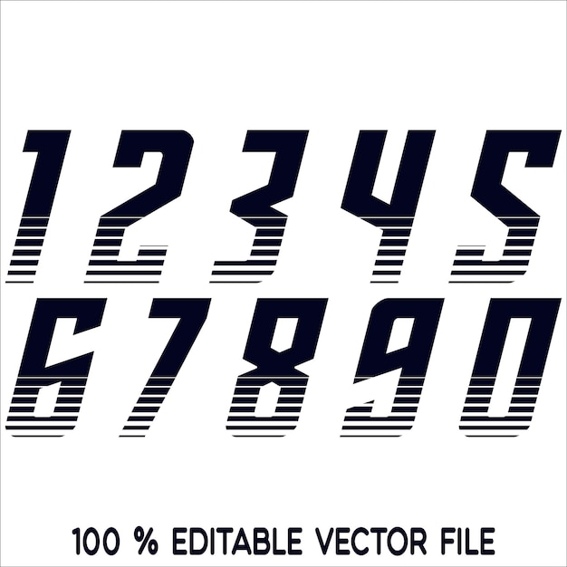 Vecteur 1234567890 numéros typographie t-shirt graphiques vecteurs