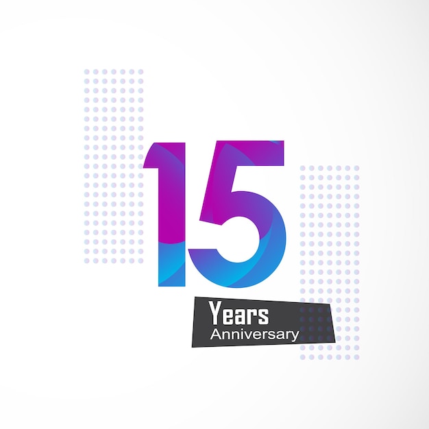 15 Ans Anniversaire Logo Vector Template Design Illustration