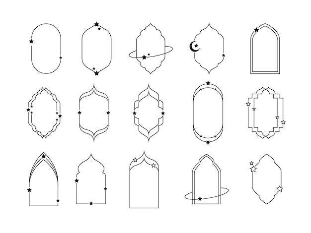15 autocollants de cadre islamiques modernes éléments d'ensemble esthétique islamique moderne