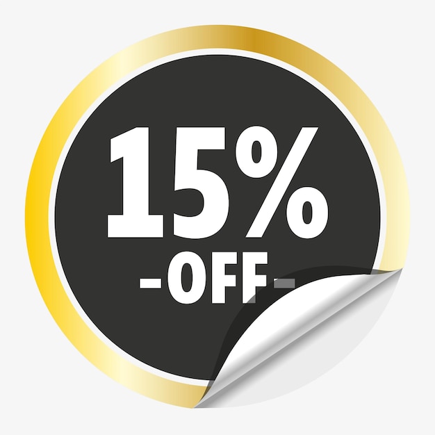 15% de réduction pour les grandes ventes timbre noir doré fond transparent
