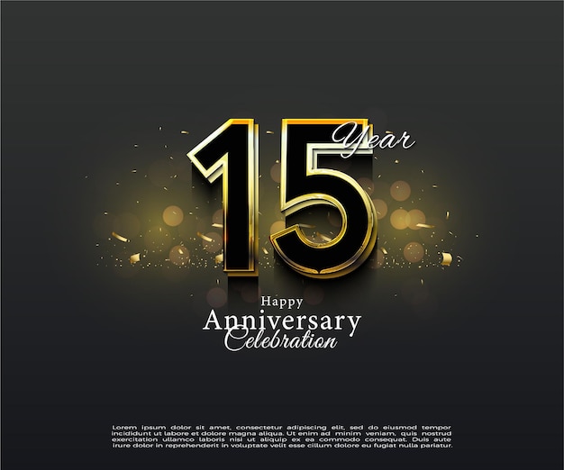 15e anniversaire avec des chiffres noirs