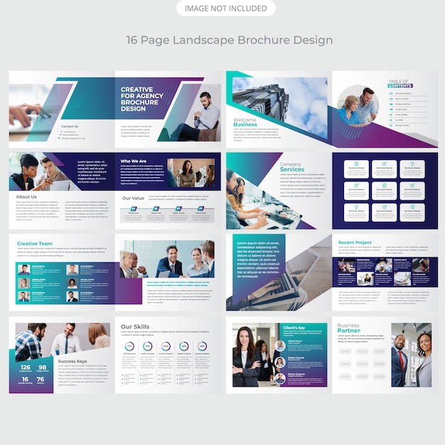 16 Page Conception De Profil De Paysage De L'entreprise